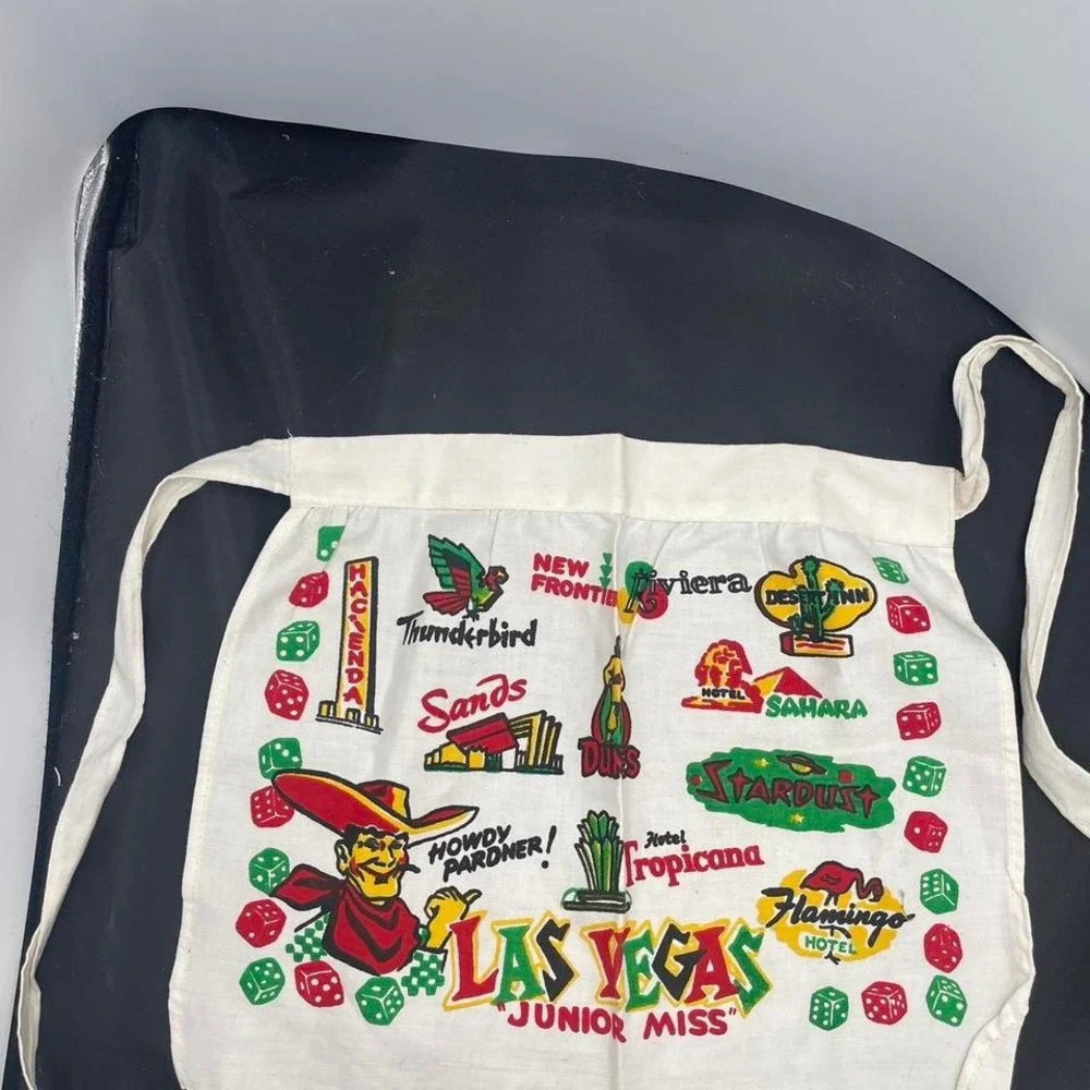 Rare Retro 1960's Junior Miss Apron From Las Vegas(mcp27)